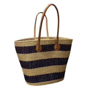 NWOT Straw Studios Large Striped Straw Women's Tote Bag.